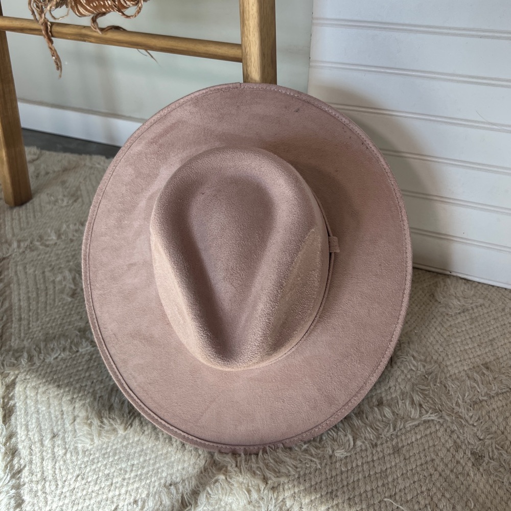 Pink suede adventure hat